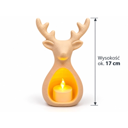 Renifer Świąteczny LED 17 cm Figurka Dekoracja Lampion Świecznik Druk 3D!